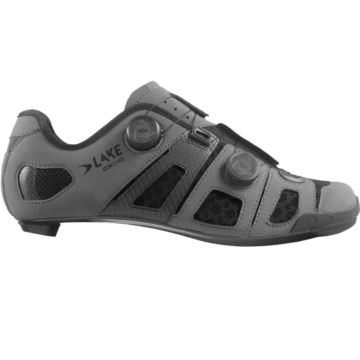 Image of Lake CX242 Cycling Shoe - Men's Matte Grey/Black, 45.5