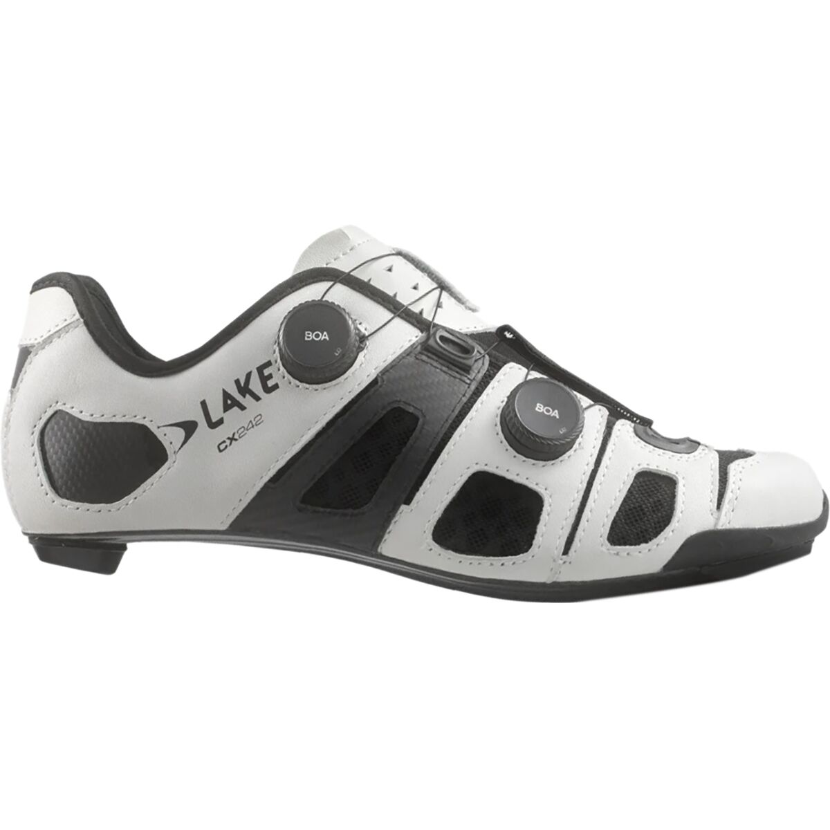 Image of Lake CX242 Wide Cycling Shoe - Men's White/Black, 41.5