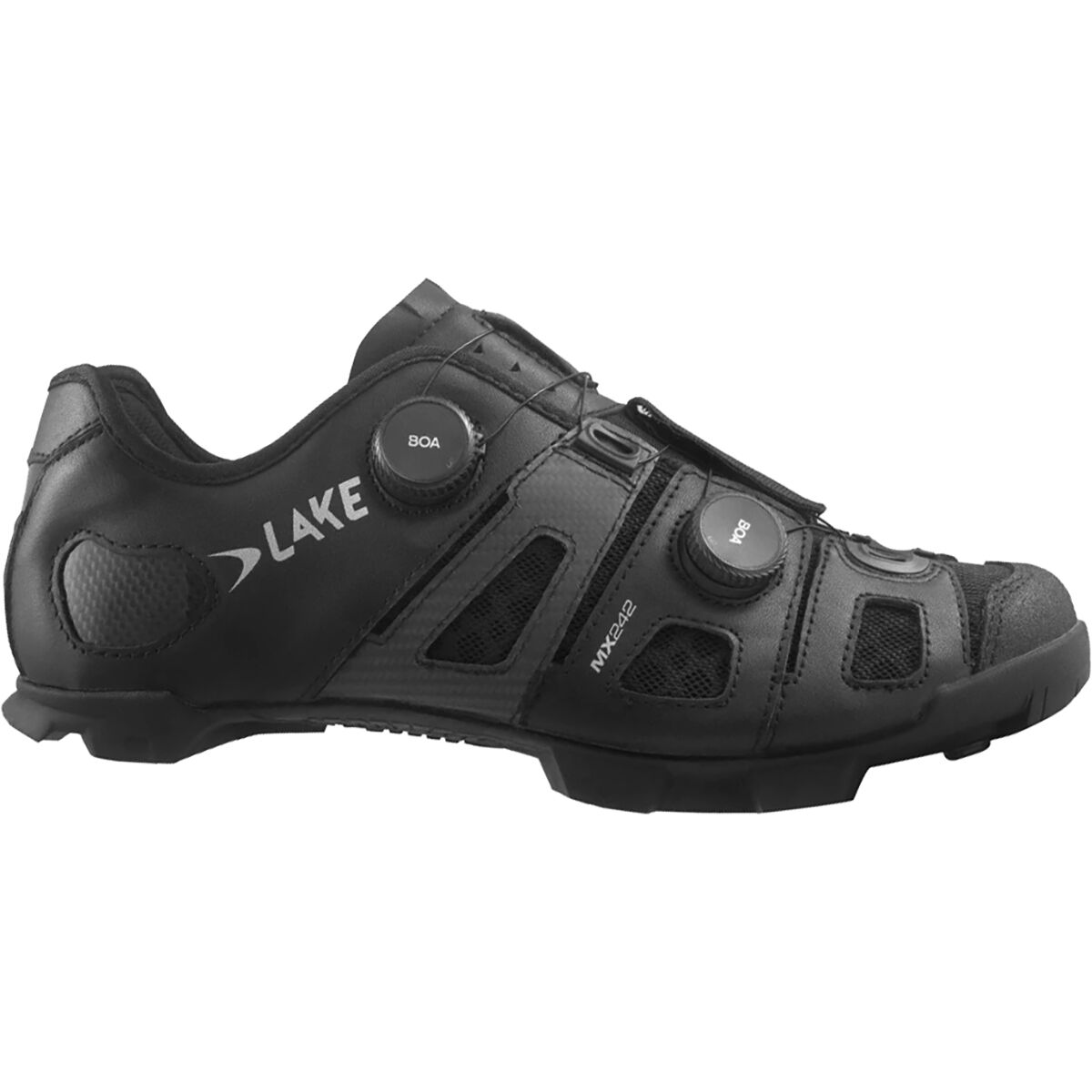 Image of Lake MX242 Endurance Cycling Shoe - Men's Black/Silver, 44.5