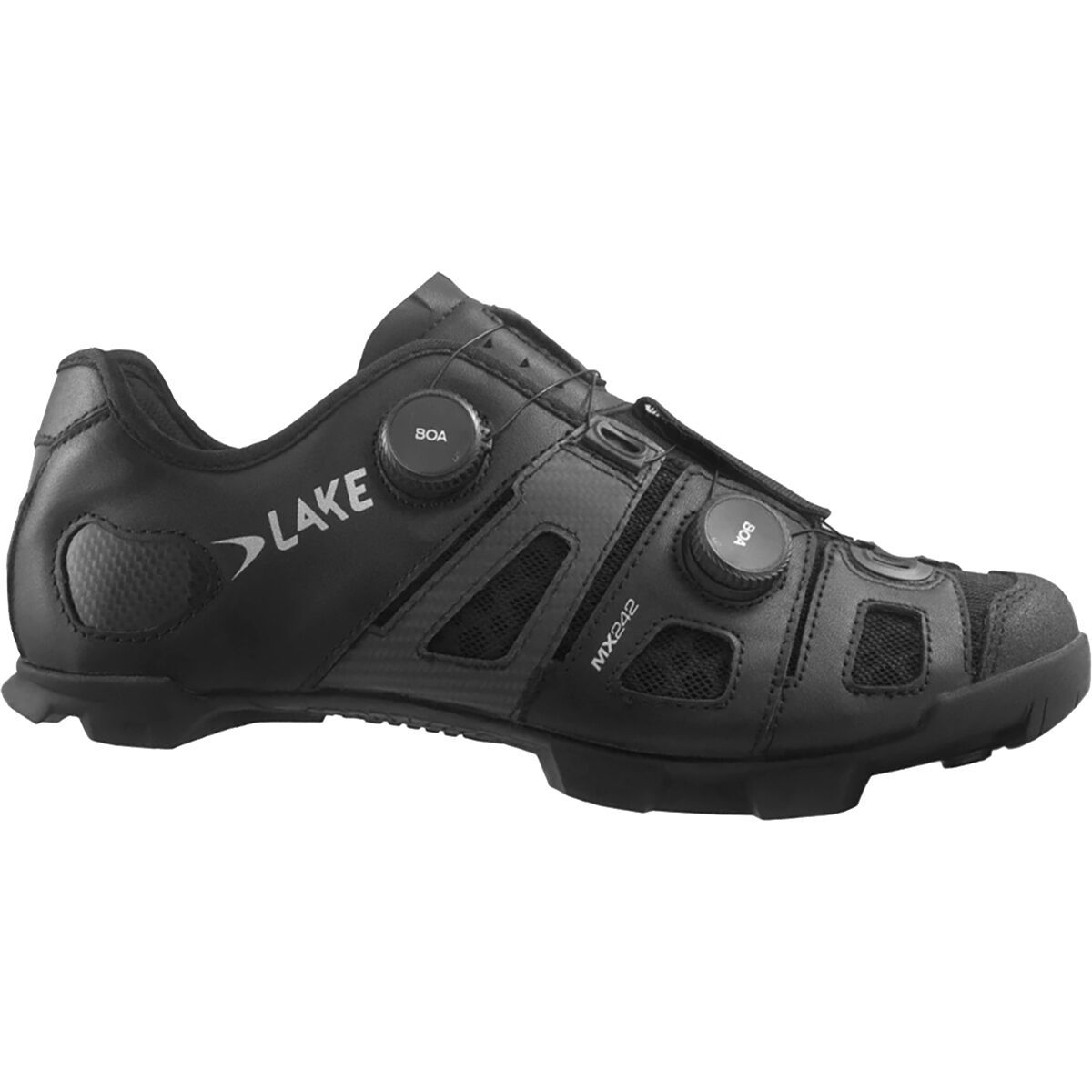 Image of Lake MX242 Endurance Wide Cycling Shoe - Men's Black/Silver, 47.0
