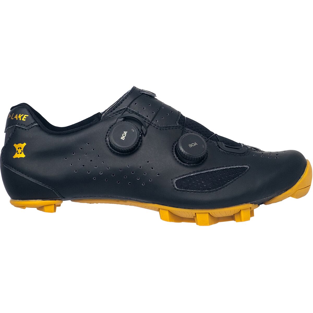 Image of Lake MX239-X Wide Gravel Bike Shoe Black/Gold, 42.5