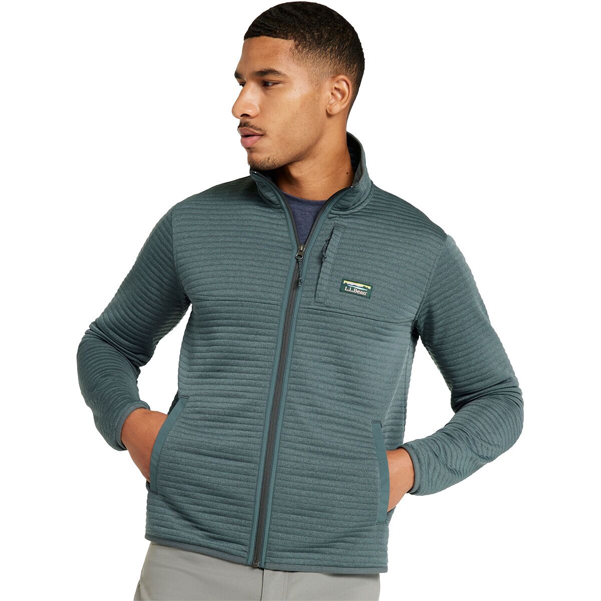 Image of L.L.Bean Airlight Knit Full-Zip Sweatshirt - Men's Balsam, L