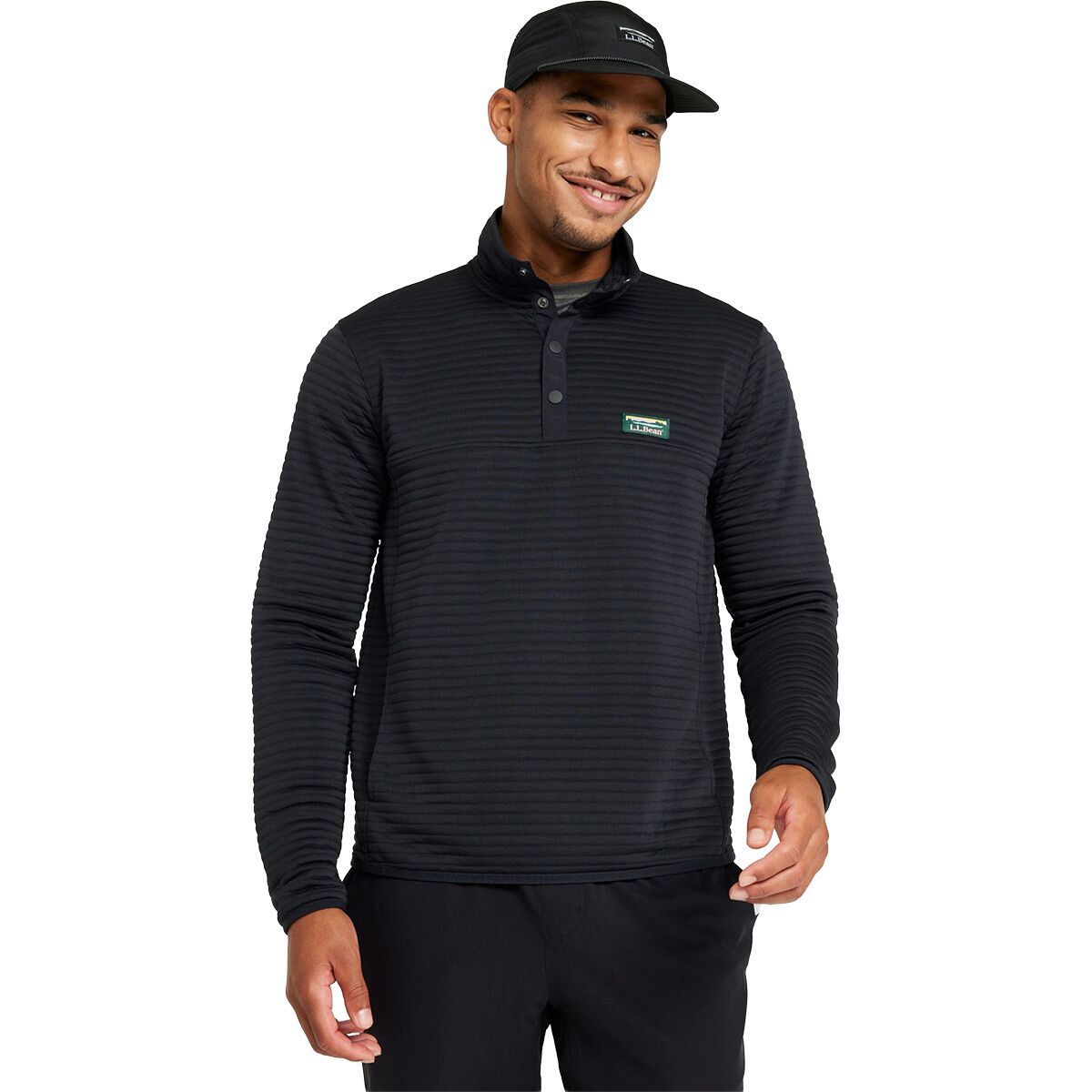 Image of L.L.Bean Airlight Knit Pullover Sweatshirt - Men's Mid-Night Black, XL