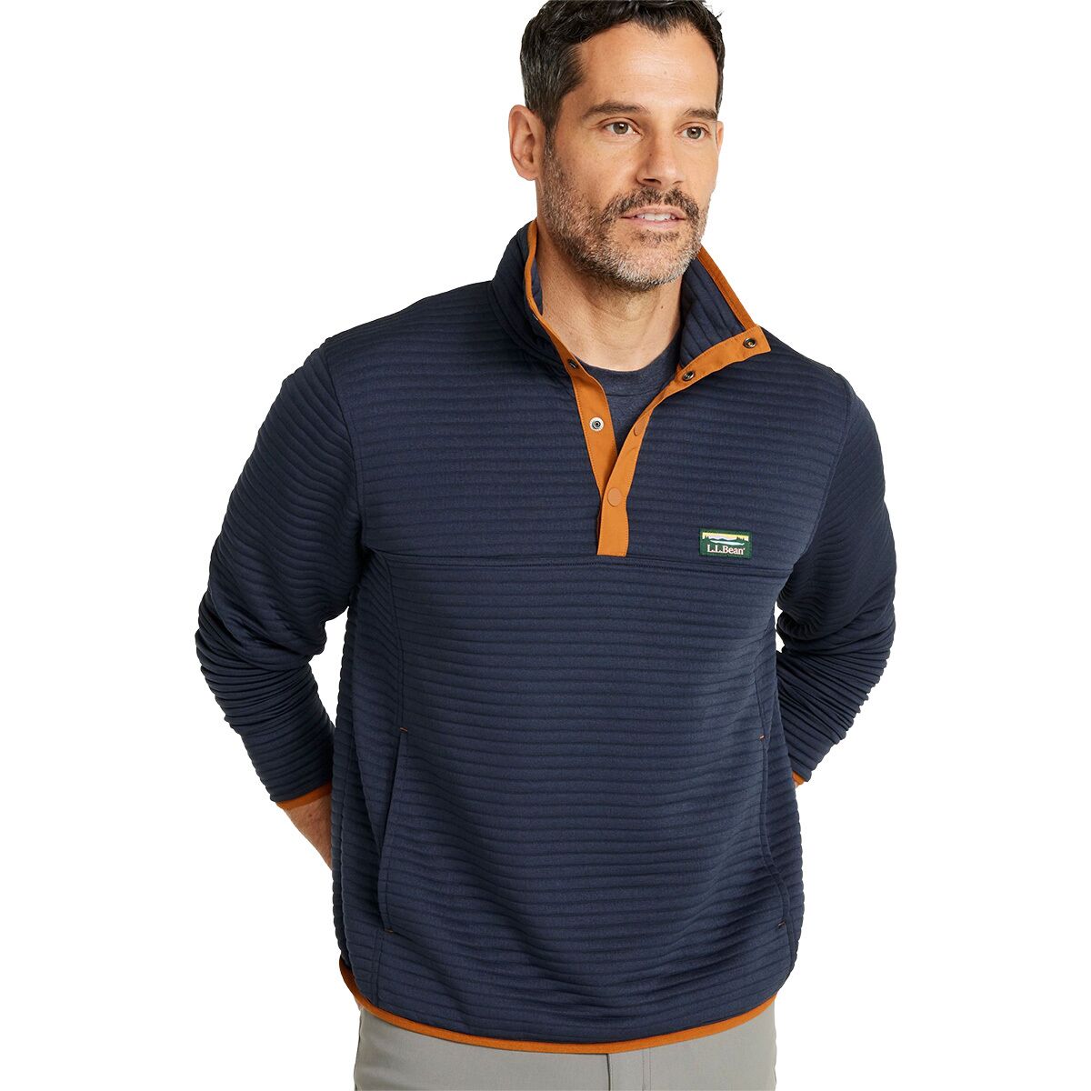Image of L.L.Bean Airlight Knit Pullover Sweatshirt - Men's Navy, L