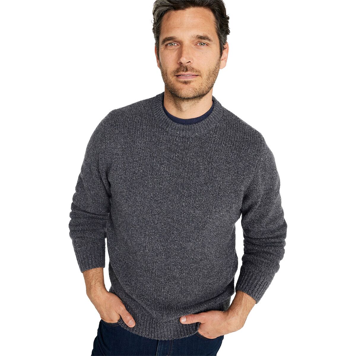Image of L.L.Bean Bean's Classic Raggwool Crew Sweater - Men's Charcoal, L