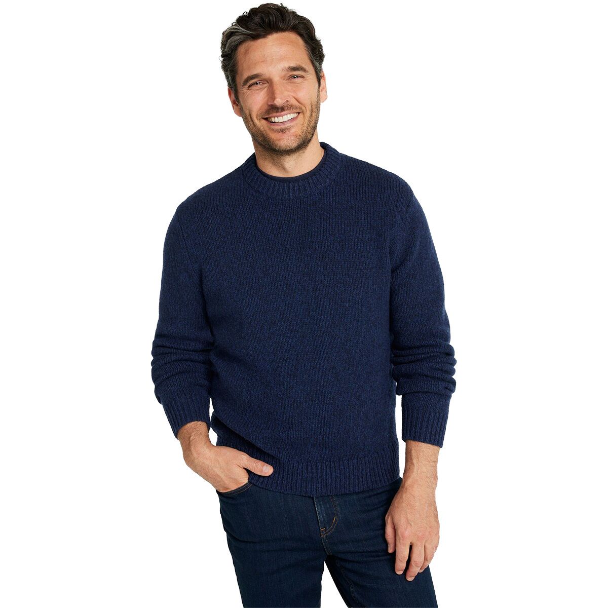 Image of L.L.Bean Bean's Classic Raggwool Crew Sweater - Men's Nautical Navy, L