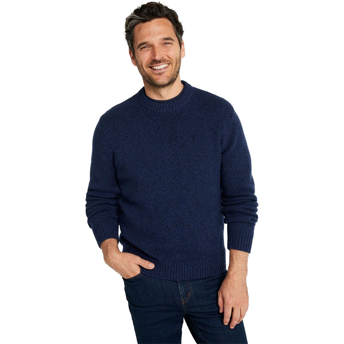 Image of L.L.Bean Bean's Classic Raggwool Crew Sweater - Men's Nautical Navy, S