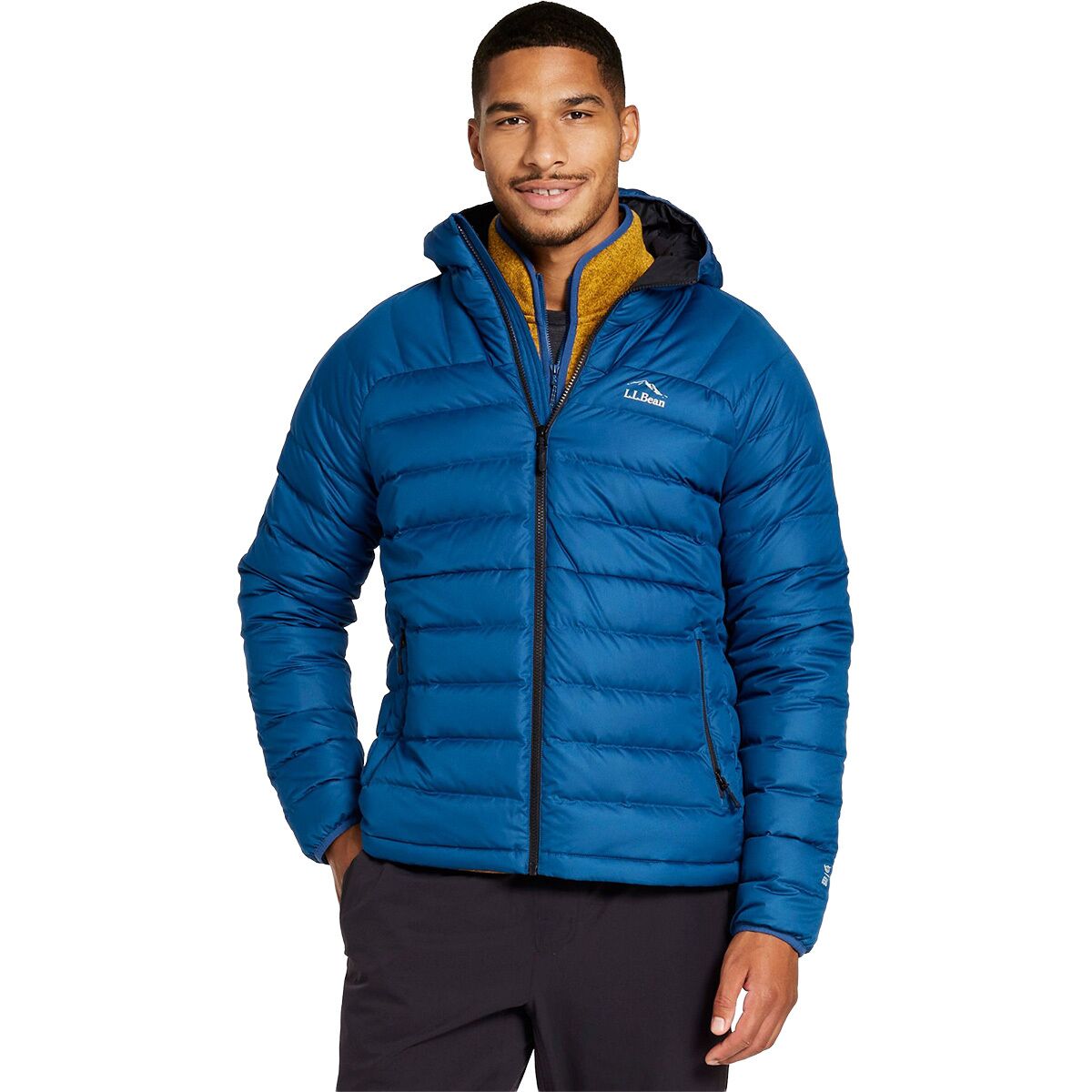 Image of L.L.Bean Bean's Down Hooded Jacket - Men's Dark Marine Blue, XL