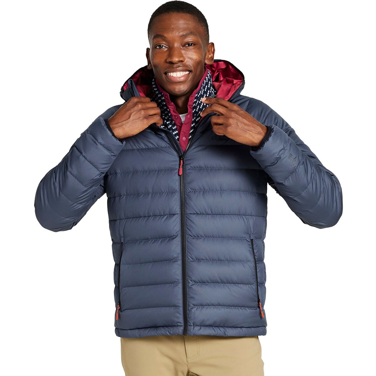 Image of L.L.Bean Bean's Down Hooded Jacket - Men's Gunmetal Gray, L