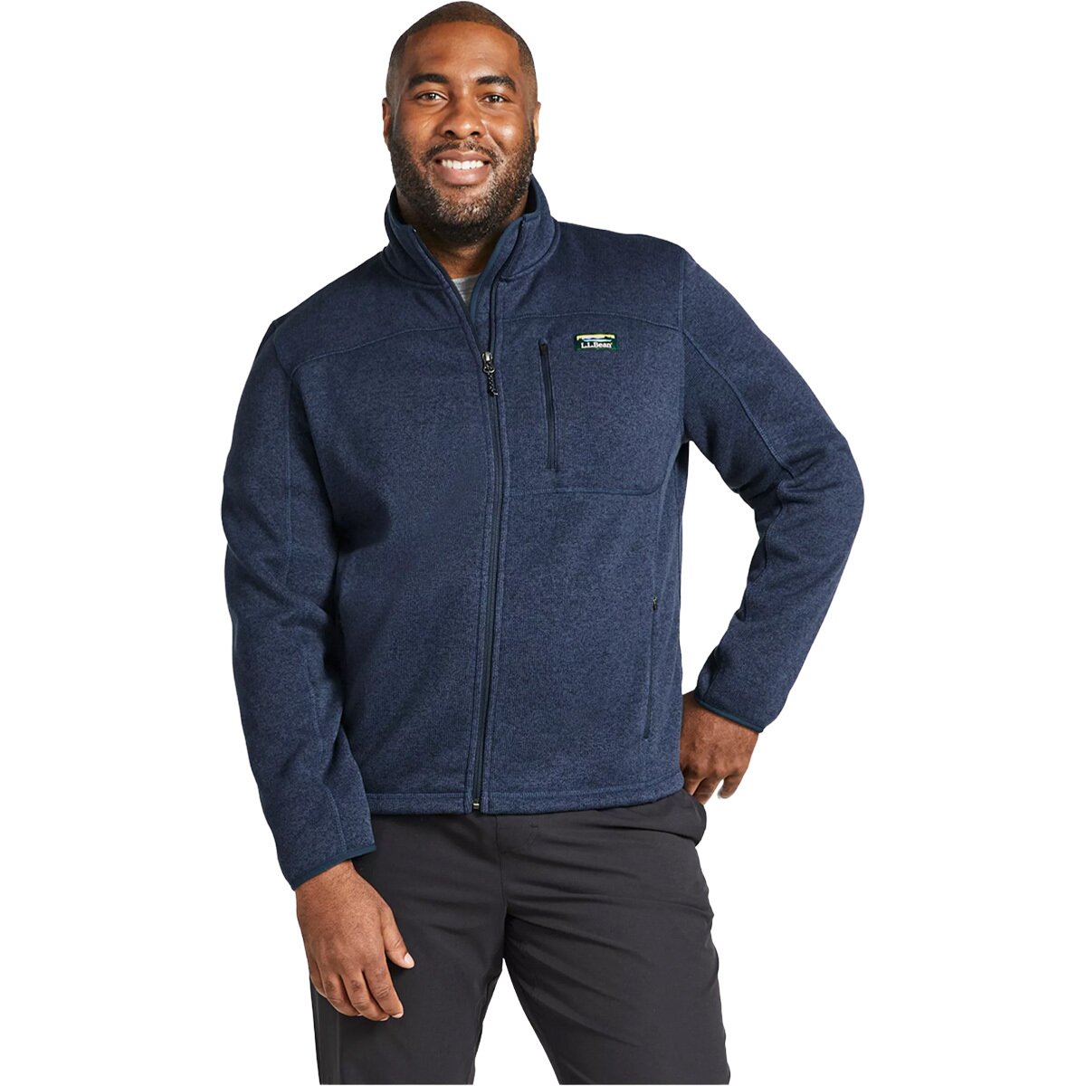 Image of L.L.Bean Bean's Sweater Fleece Full-Zip Jacket - Men's Bright Navy, XXL