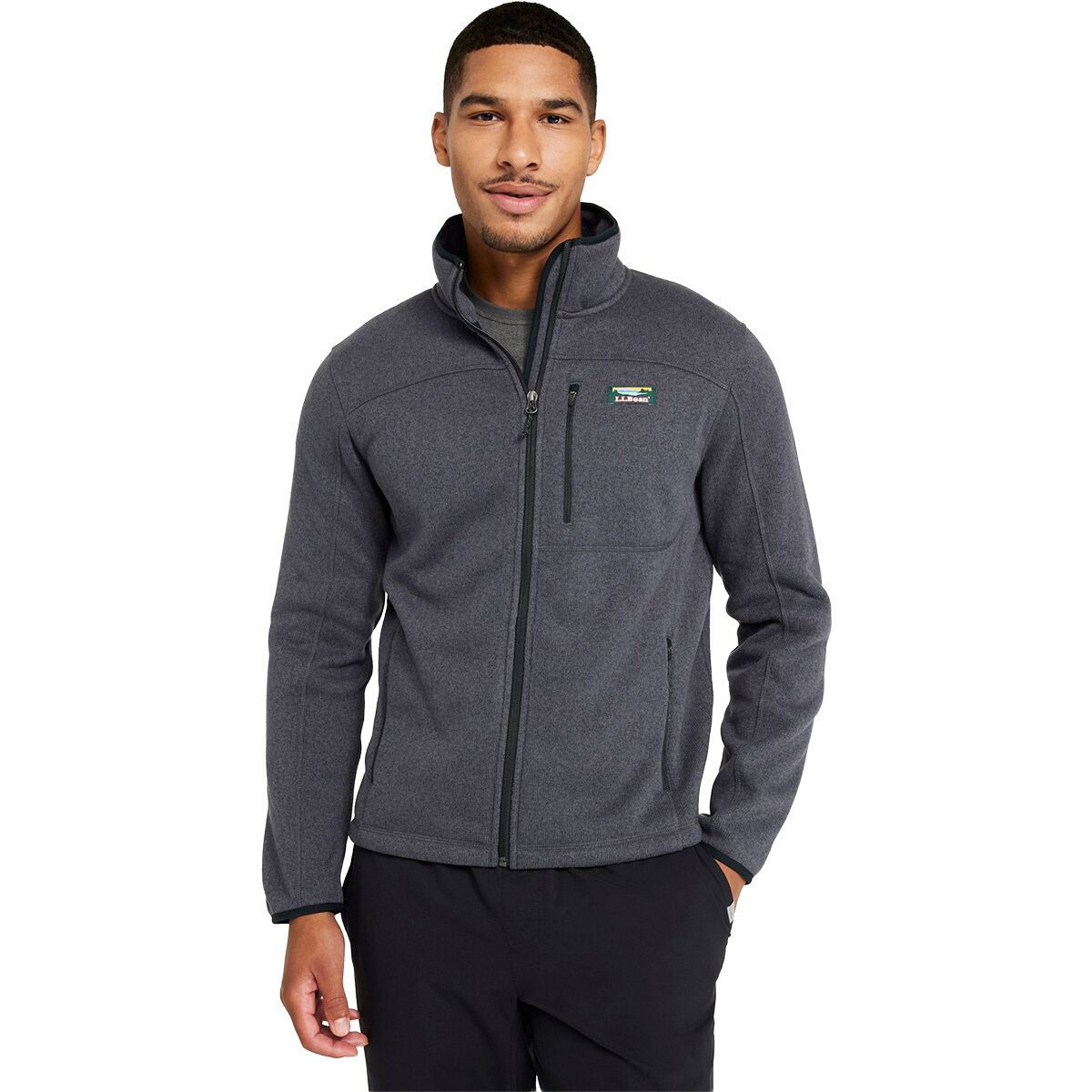 Image of L.L.Bean Bean's Sweater Fleece Full-Zip Jacket - Men's Charcoal Gray Heather, S