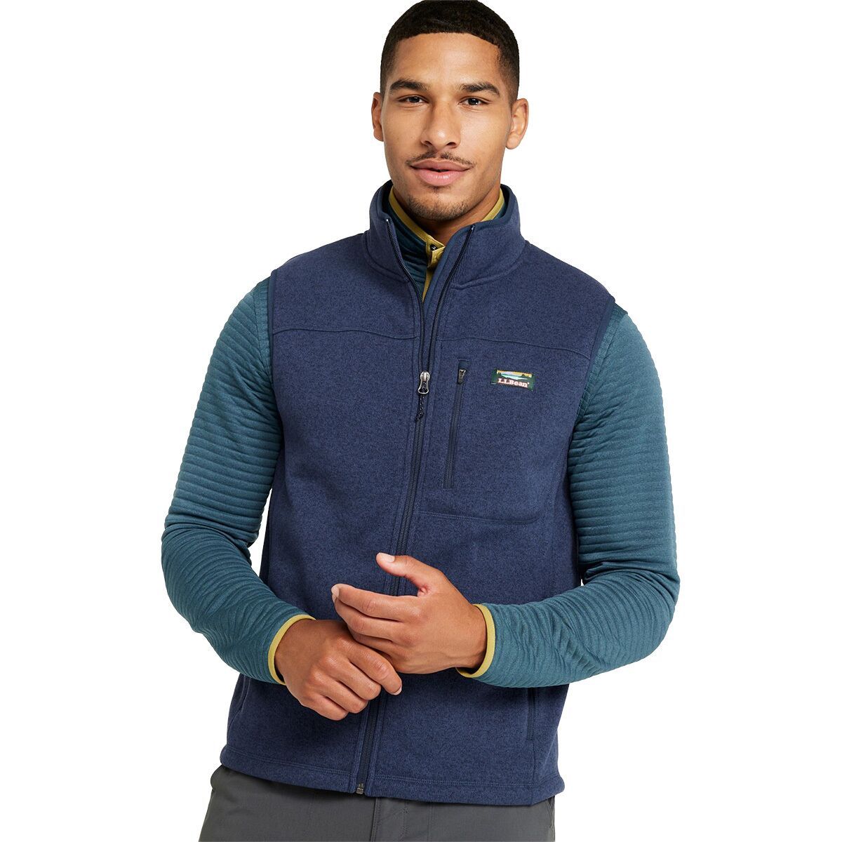 Image of L.L.Bean Bean's Sweater Fleece Vest - Men's Bright Navy, L