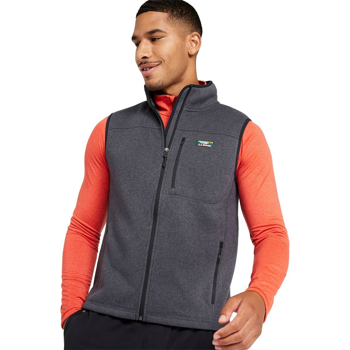 Image of L.L.Bean Bean's Sweater Fleece Vest - Men's Charcoal Gray Heather, S