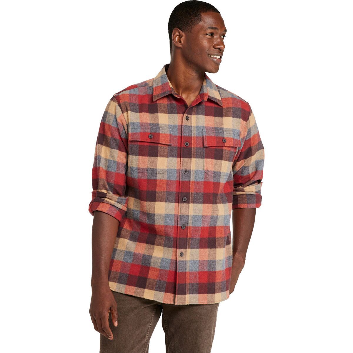 Image of L.L.Bean Chamois Plaid Shirt - Men's Apple Cinnamon, M