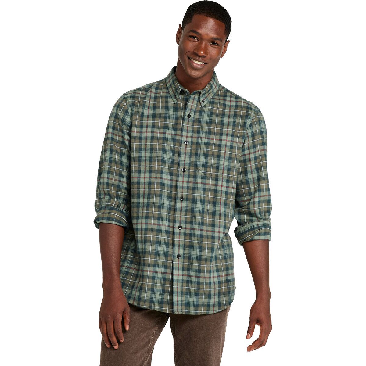 L.L.Bean Scotch Plaid Flannel Long-Sleeve Shirt - Men