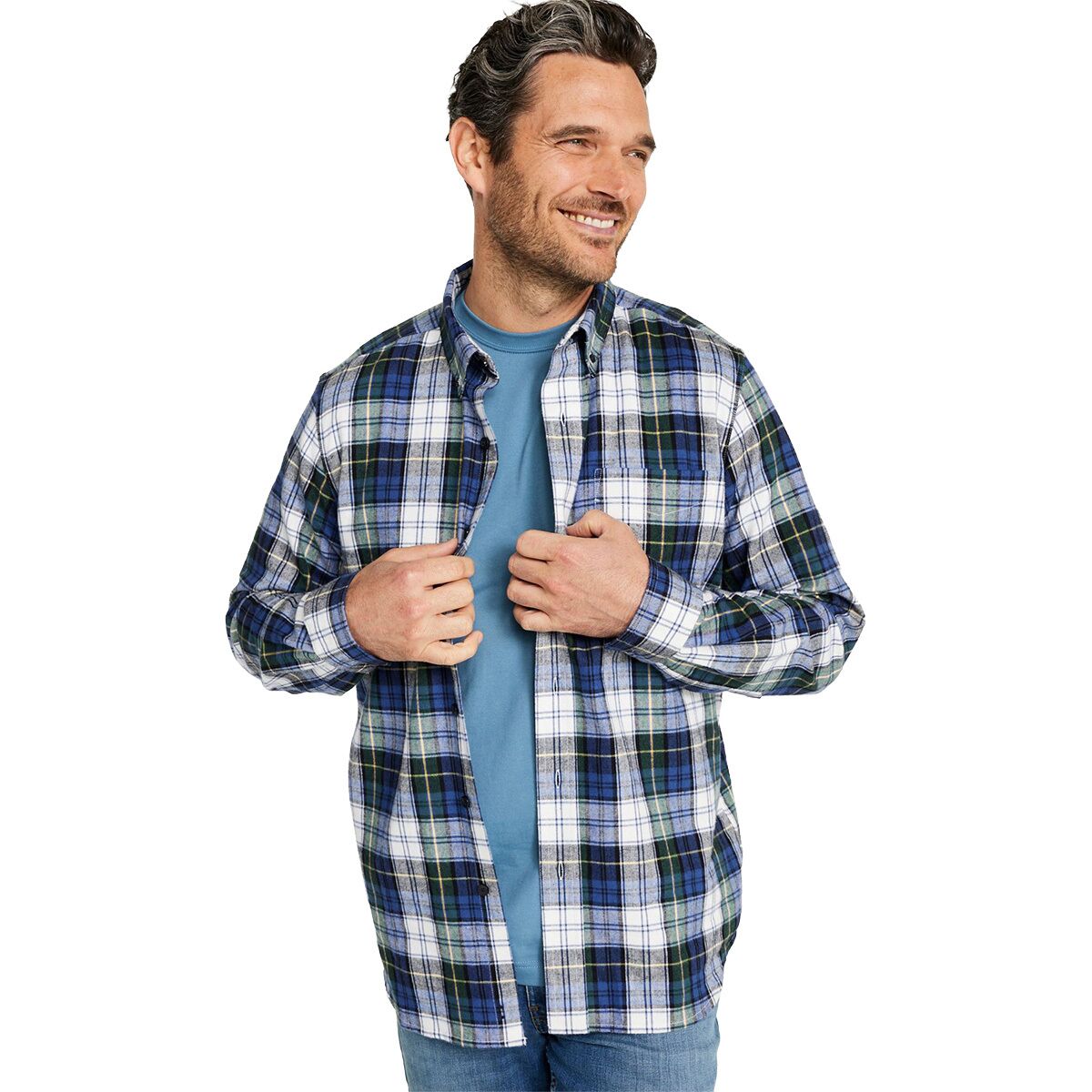 L.L.Bean Scotch Plaid Flannel Long-Sleeve Shirt - Men