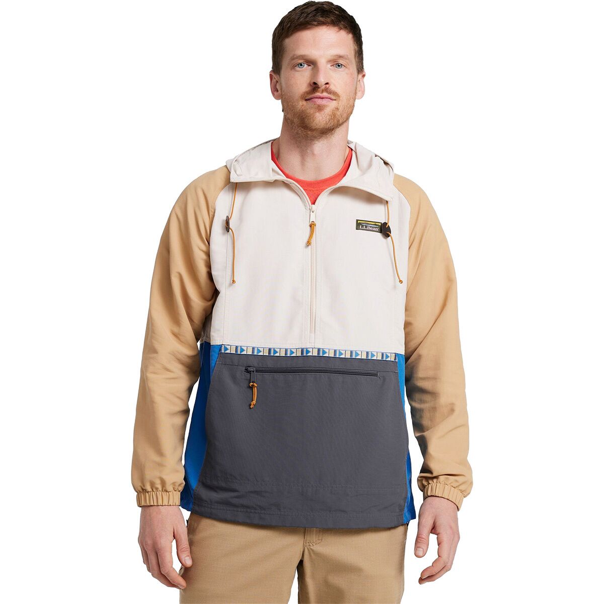 Image of L.L.Bean Mountain Classic Multi Color Anorak - Men's Shore/Iron, XL
