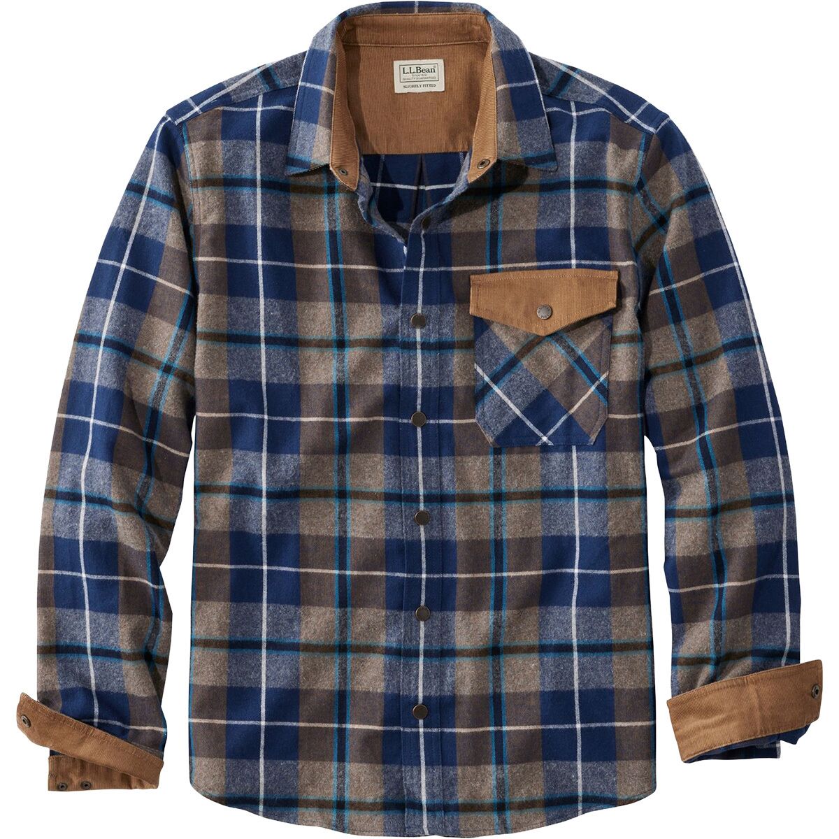 L.L.Bean Scotch Plaid Untucked Fitted Flannel Snap Shirt - Men's - Clothing
