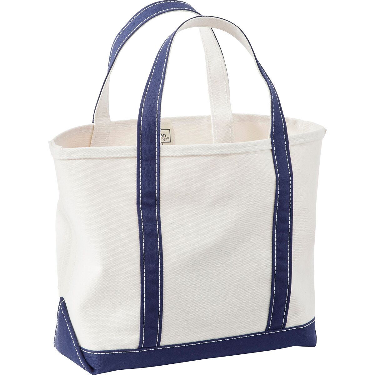 Image of L.L.Bean Boat And Tote Large Open-Top Tote Bag Blue Trim, One Size