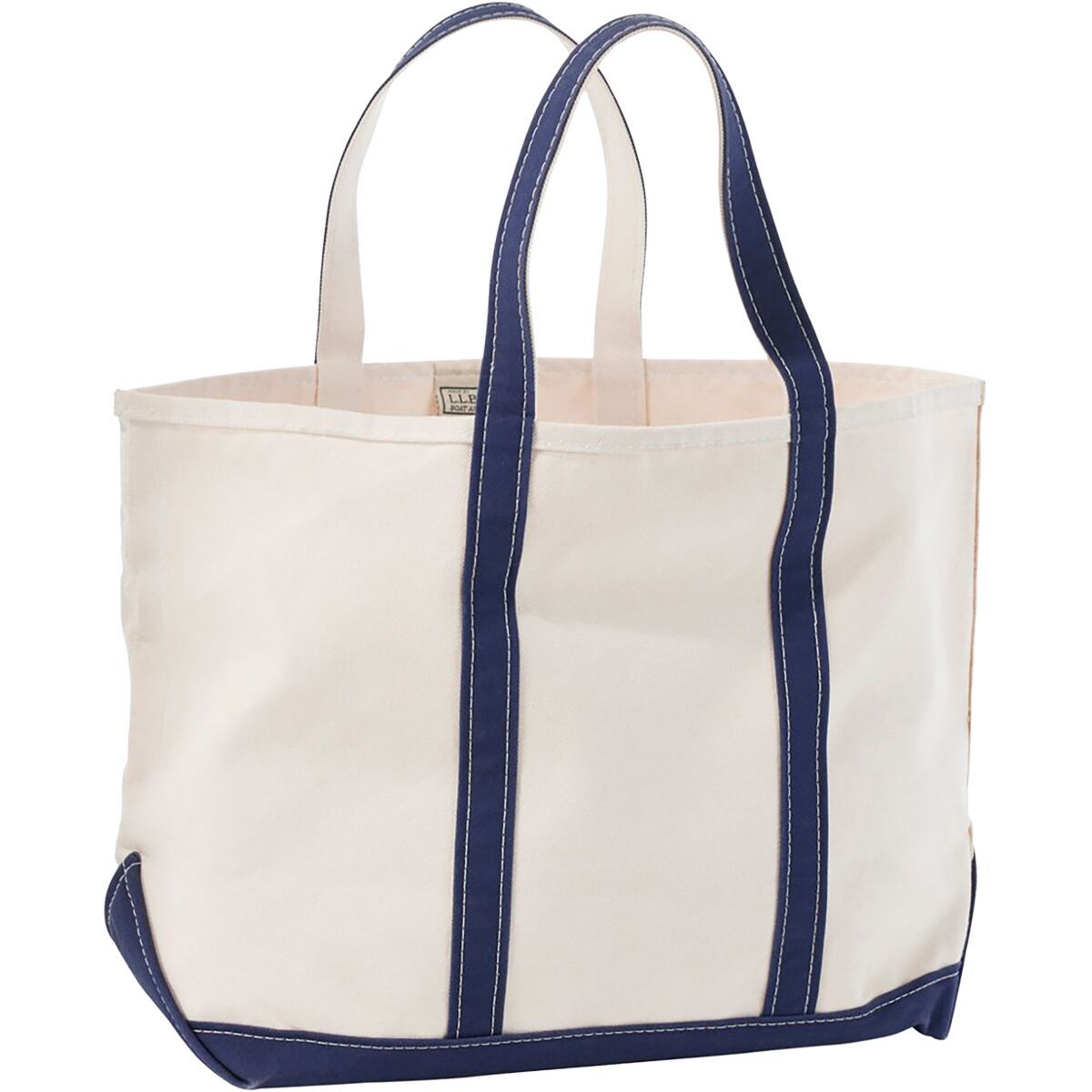 L.L.Bean Boat And Tote Large Open-Top Tote Bag Blue Trim