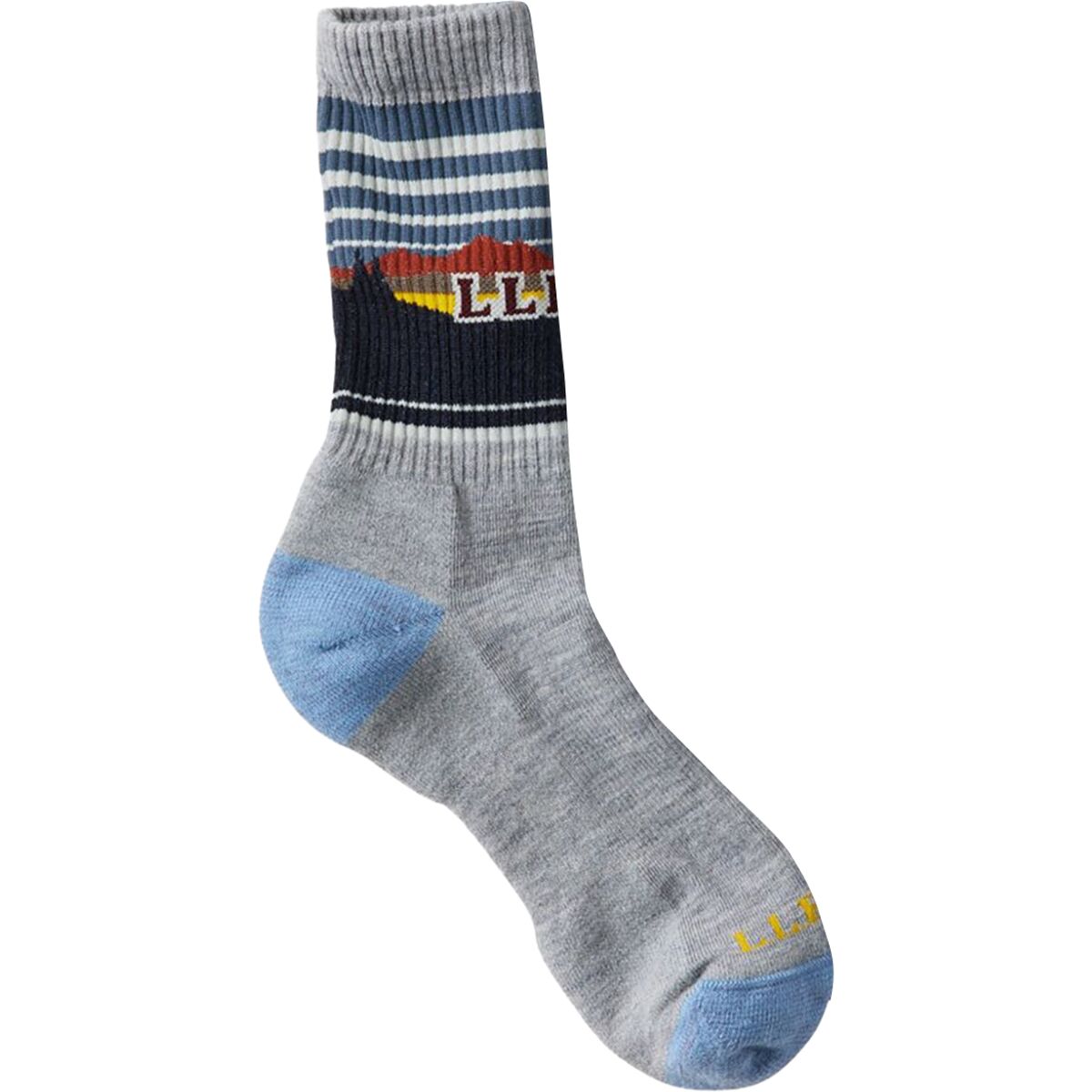 Image of L.L.Bean Katahdin Mountain Hiker Socks Gray Heather/Cadet Blue, M