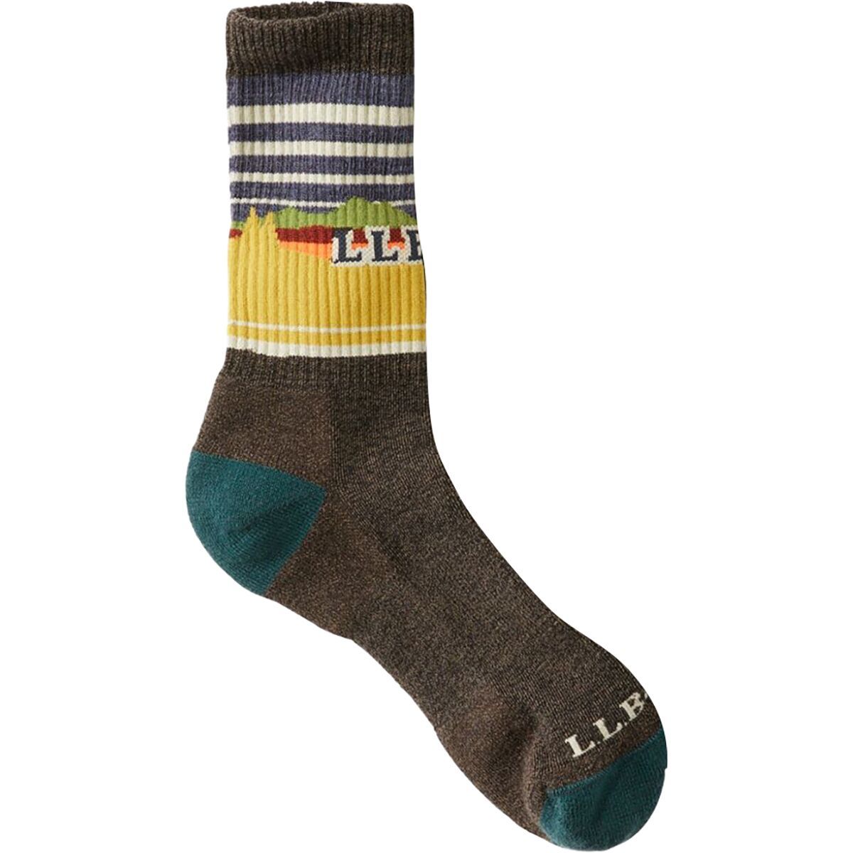Image of L.L.Bean Katahdin Mountain Hiker Socks Hazelnut/Shadow Green, M