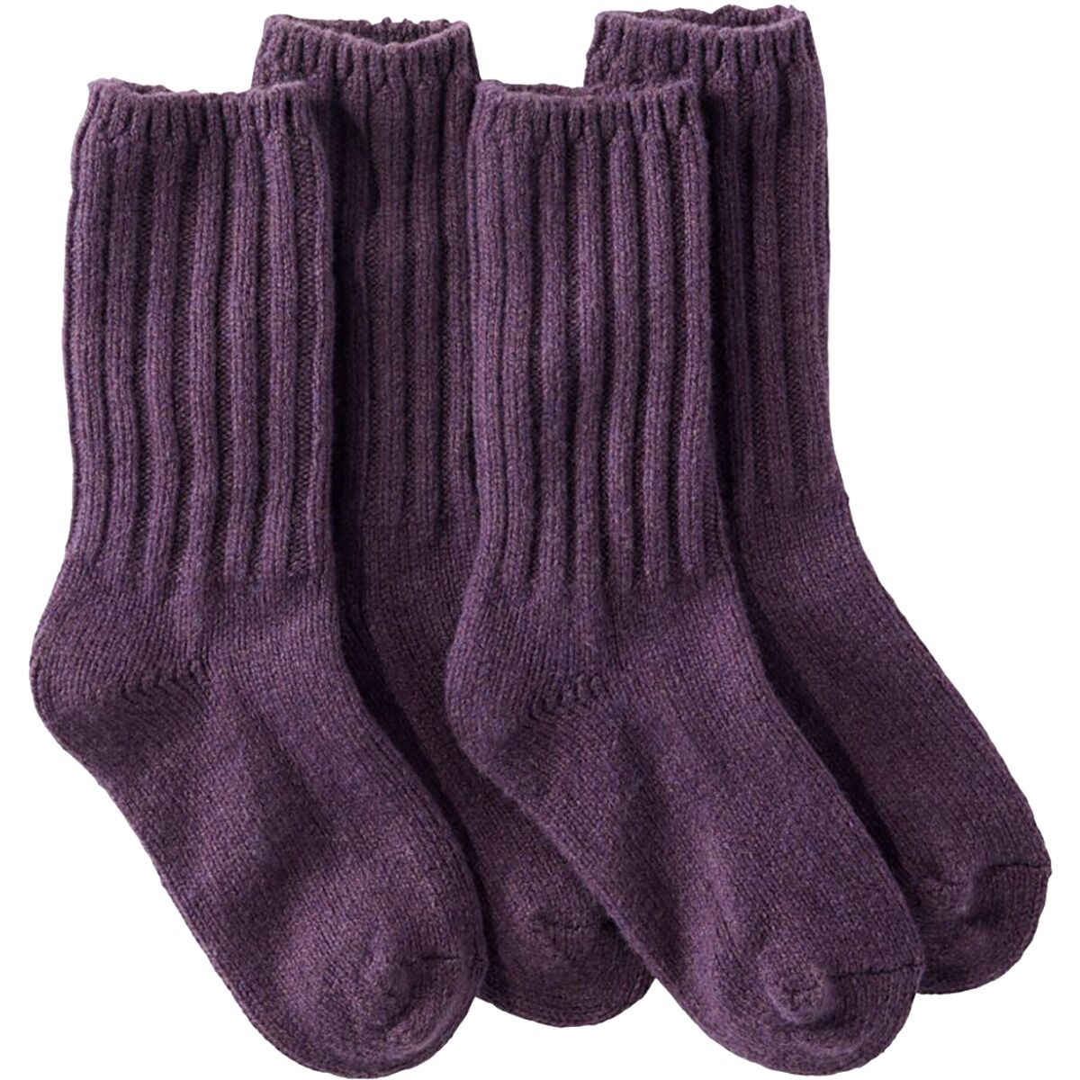 Image of L.L.Bean Merino Wool Ragg 10in Sock - 2-Pack Eggplant/Eggplant, S