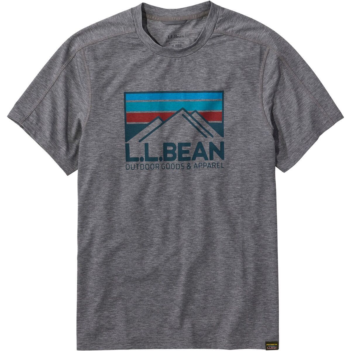 Image of L.L.Bean Everyday SunSmart Short-Sleeve Reg Graphic Shirt - Men's Gray Heather/Outdoor, XL