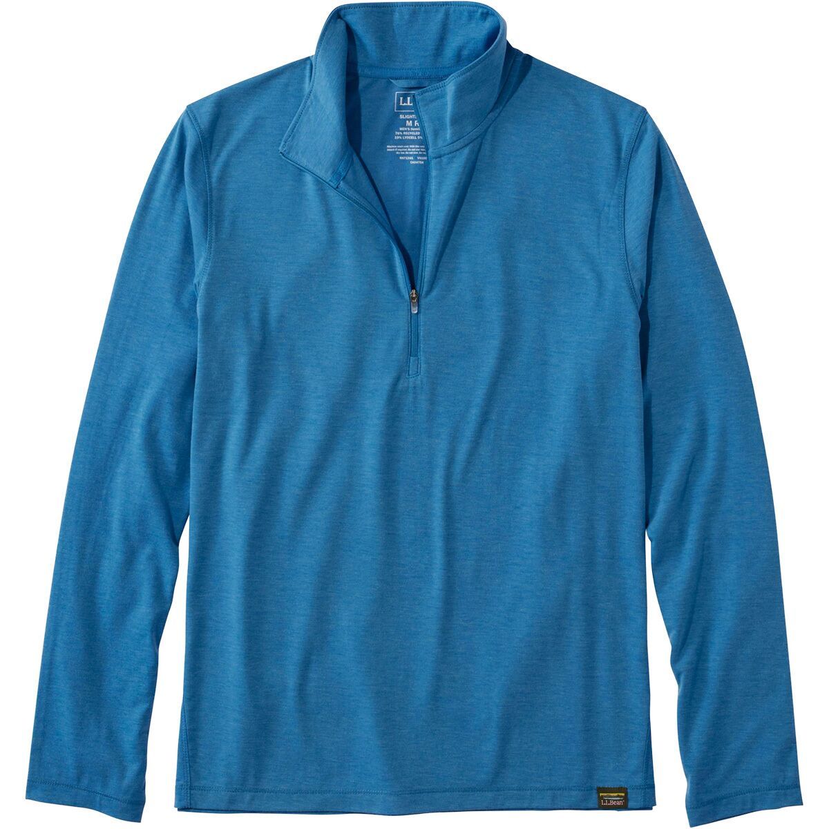 Image of L.L.Bean Everyday Sunsmart Regular 1/4-Zip Shirt - Men's Blue Water, XXL