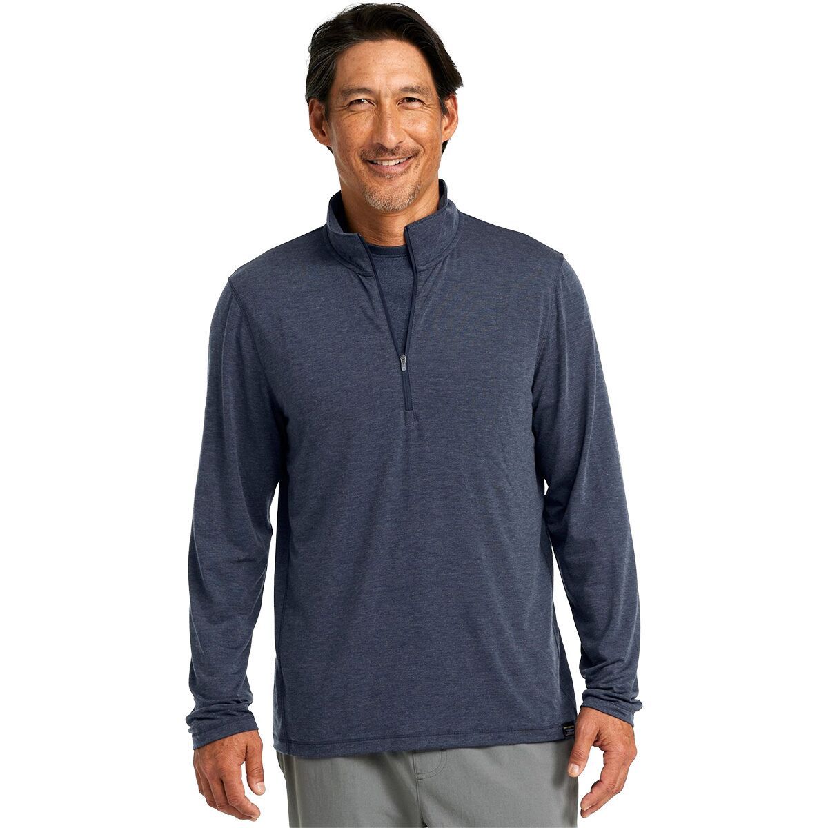 Image of L.L.Bean Everyday Sunsmart Regular 1/4-Zip Shirt - Men's Carbon Navy, S