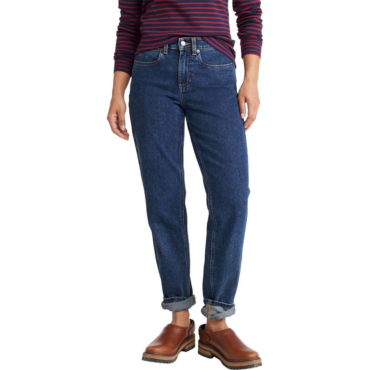 Image of L.L.Bean 207 Vintage High-Rise Boyfriend Jean - Women's Washed Indigo, 12/Reg