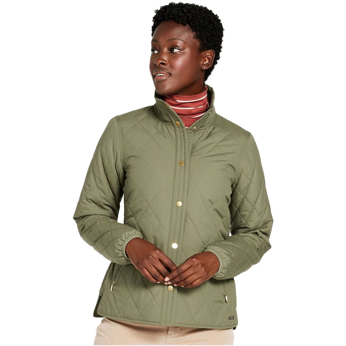 Image of L.L.Bean Bean's Cozy Quilted Jacket - Women's Deep Olive, M