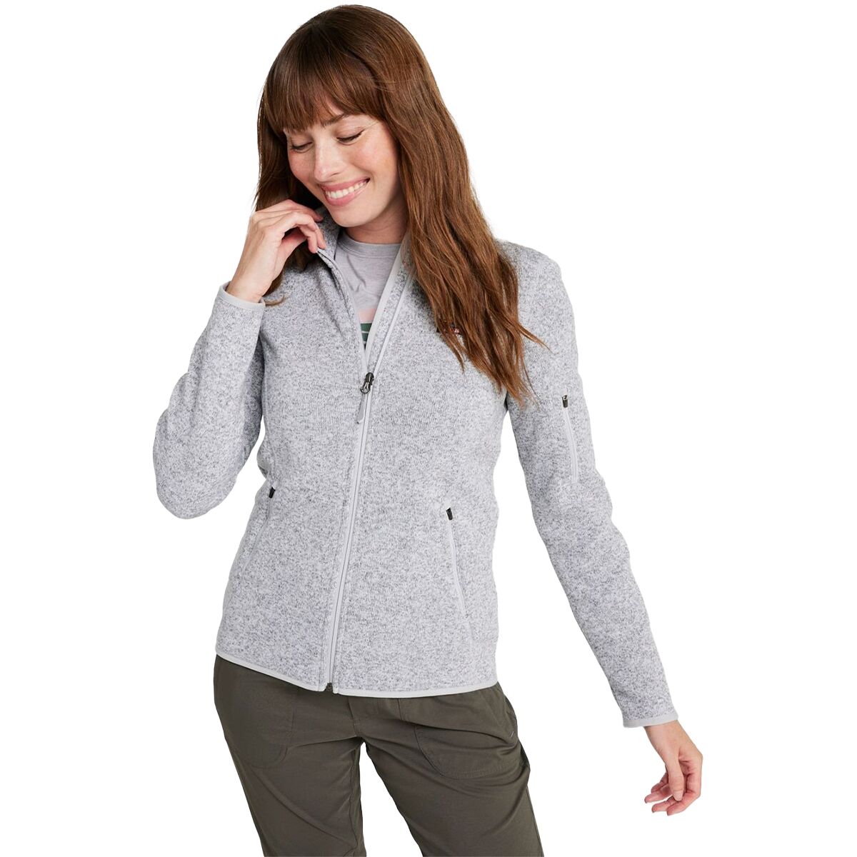 Image of L.L.Bean Bean's Sweater Fleece Full-Zip Jacket - Women's Pewter, XS