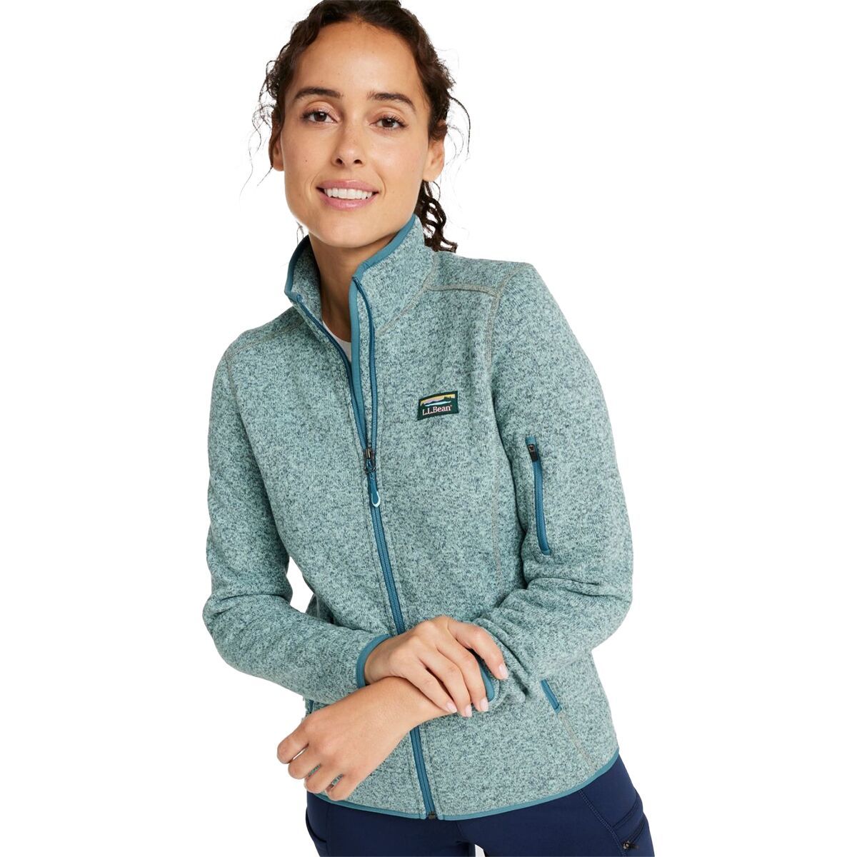 Image of L.L.Bean Bean's Sweater Fleece Full-Zip Jacket - Women's Storm Teal, XS
