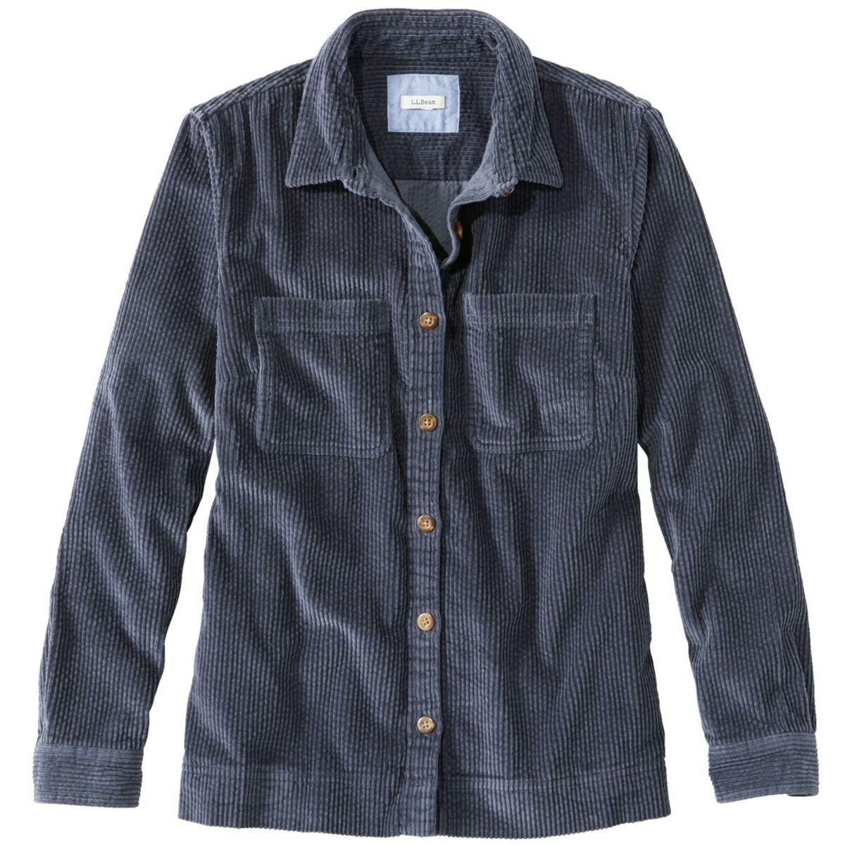Image of L.L.Bean Comfort Corduroy Relaxed Long-Sleeve Shirt - Women's Carbon Navy, XS