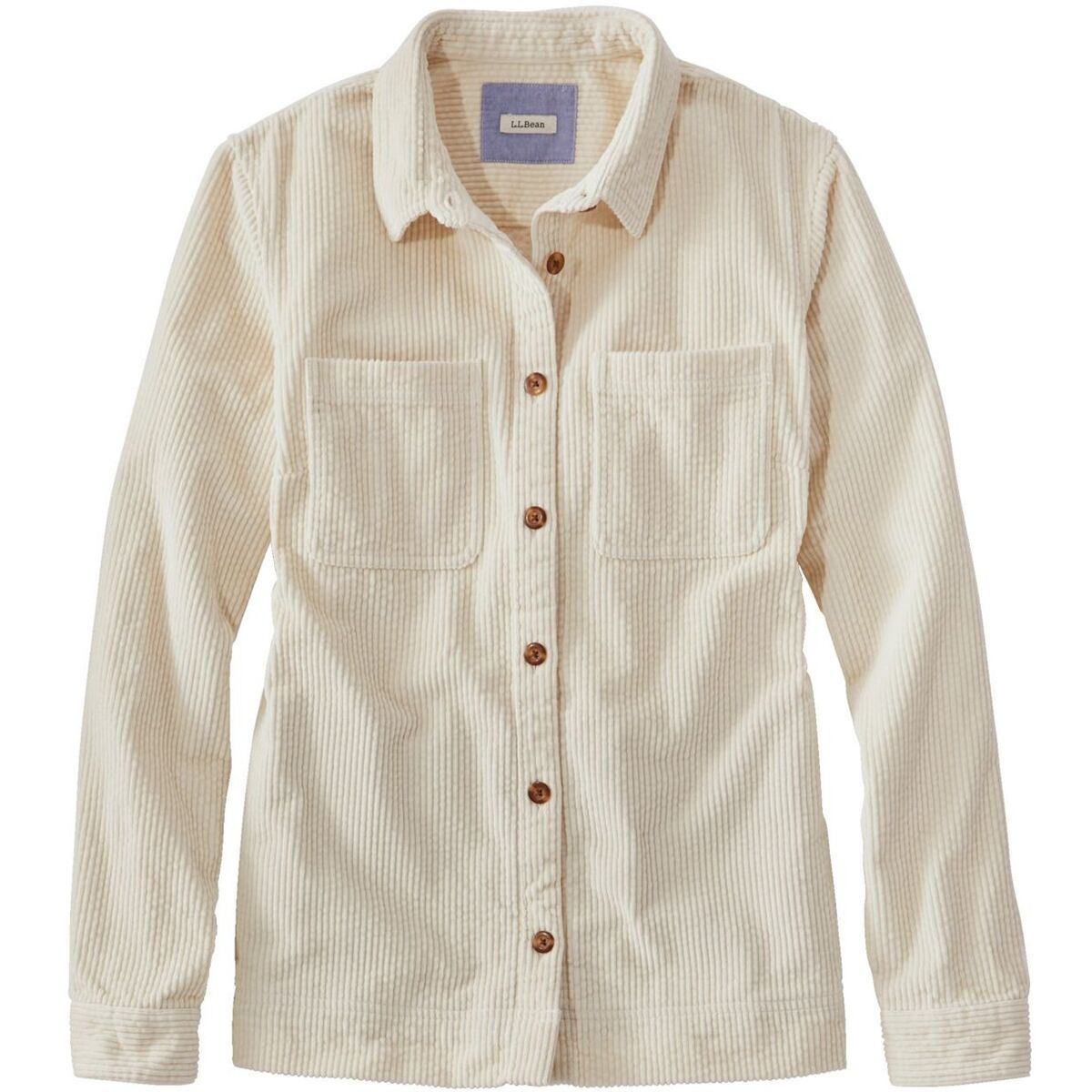 Image of L.L.Bean Comfort Corduroy Relaxed Long-Sleeve Shirt - Women's Pale Khaki, M