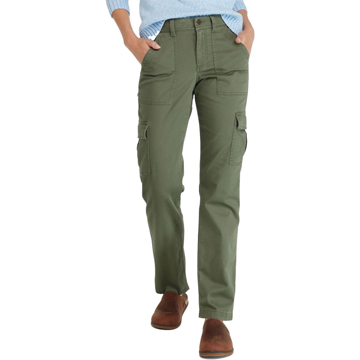 Image of L.L.Bean Comfort Stretch Mid Rise Straight Leg Cargo Pant - Women's Dusty Olive, 10/Reg