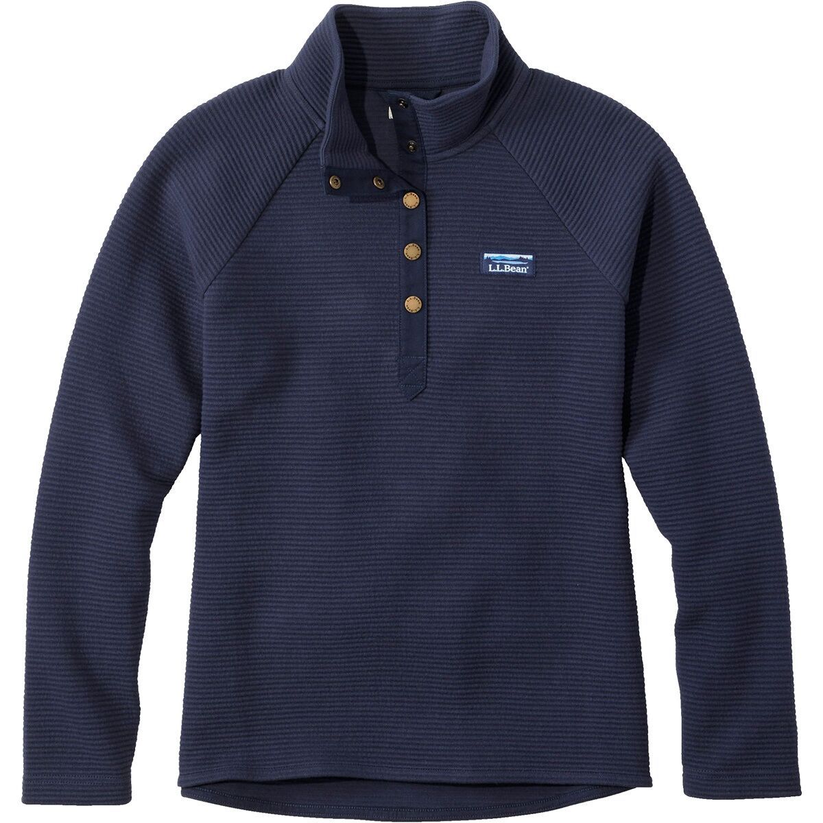 Image of L.L.Bean Lakewashed Double-Knit 1/4 Snap Pullover - Women's Classic Navy, XS