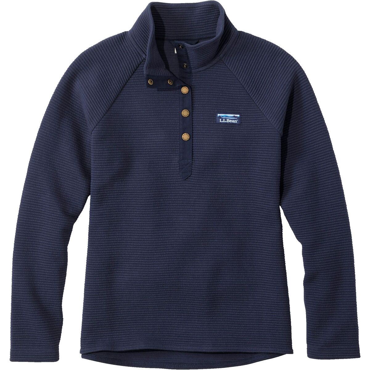 Image of L.L.Bean Lakewashed Double-Knit 1/4 Snap Pullover - Women's Classic Navy, L