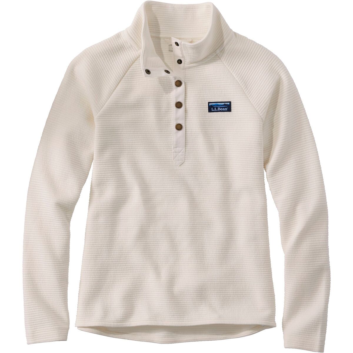 Image of L.L.Bean Lakewashed Double-Knit 1/4 Snap Pullover - Women's Sea Salt, L