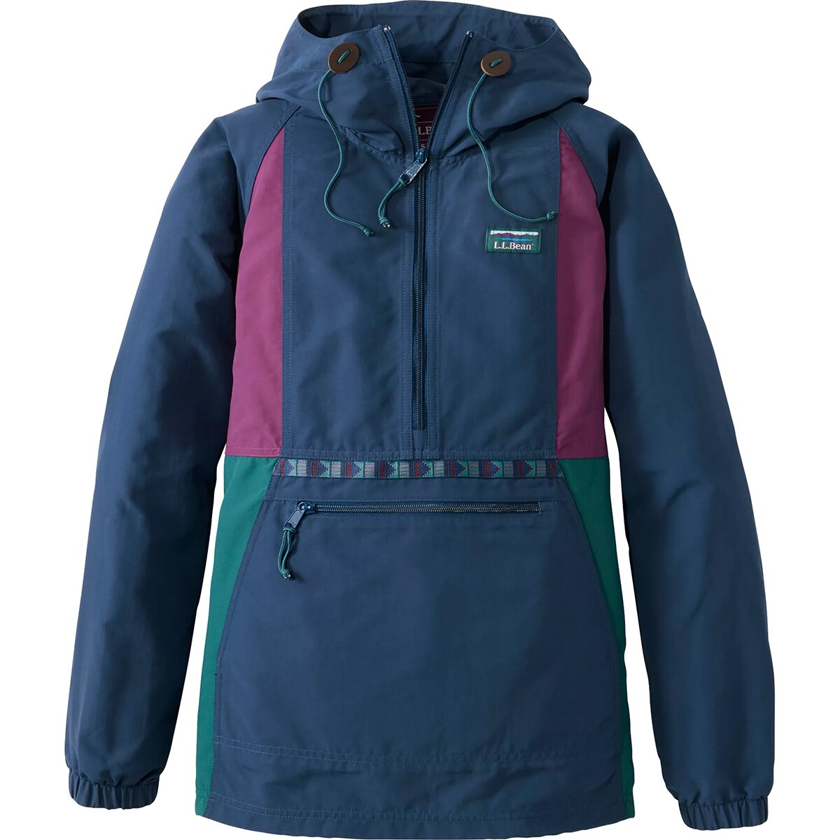 Image of L.L.Bean Mountain Classic Multi Color Anorak - Women's Mariner Blue/Wood Violet, XL