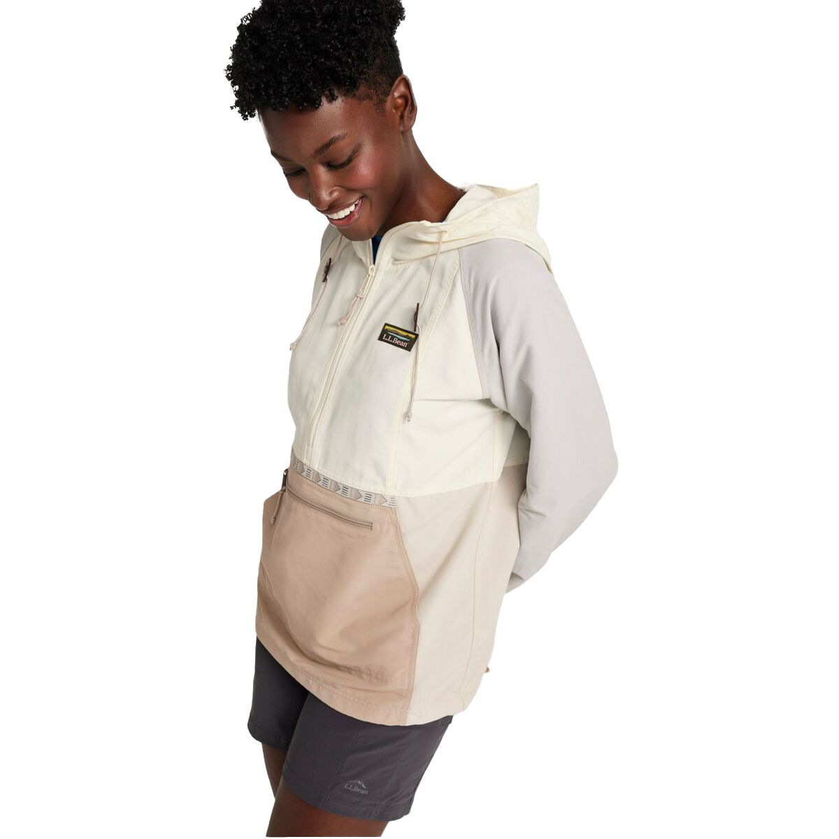 Image of L.L.Bean Mountain Classic Multi Color Anorak - Women's Paperwhite/Putty, XS