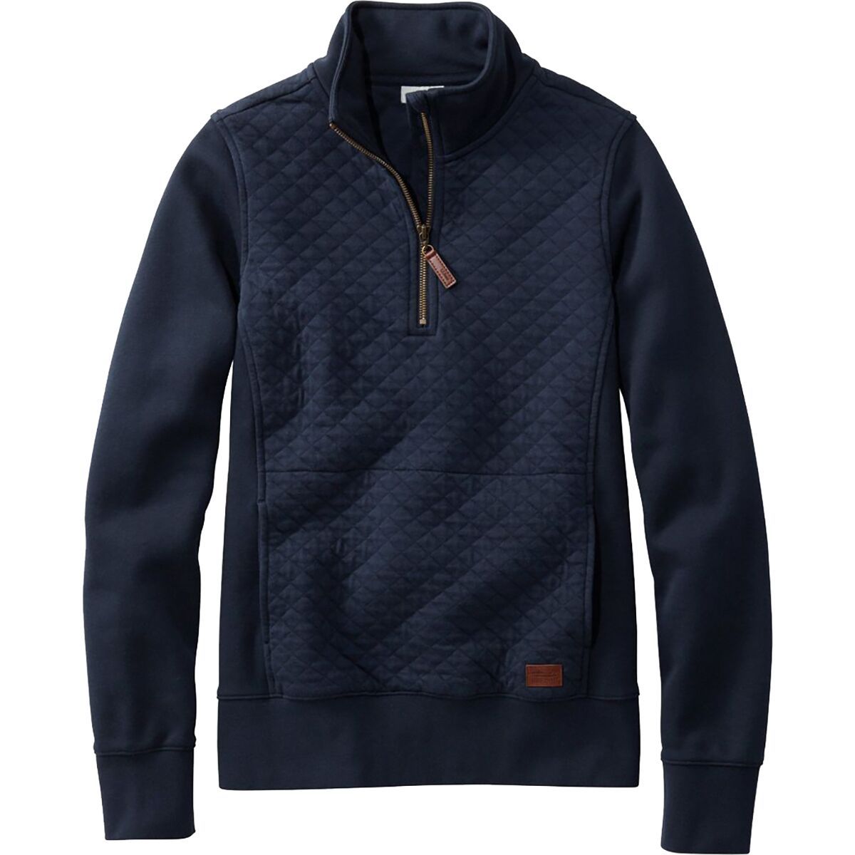 L.L.Bean Quilted Long-Sleeve 1/4-Zip Pullover Sweatshirt - Women