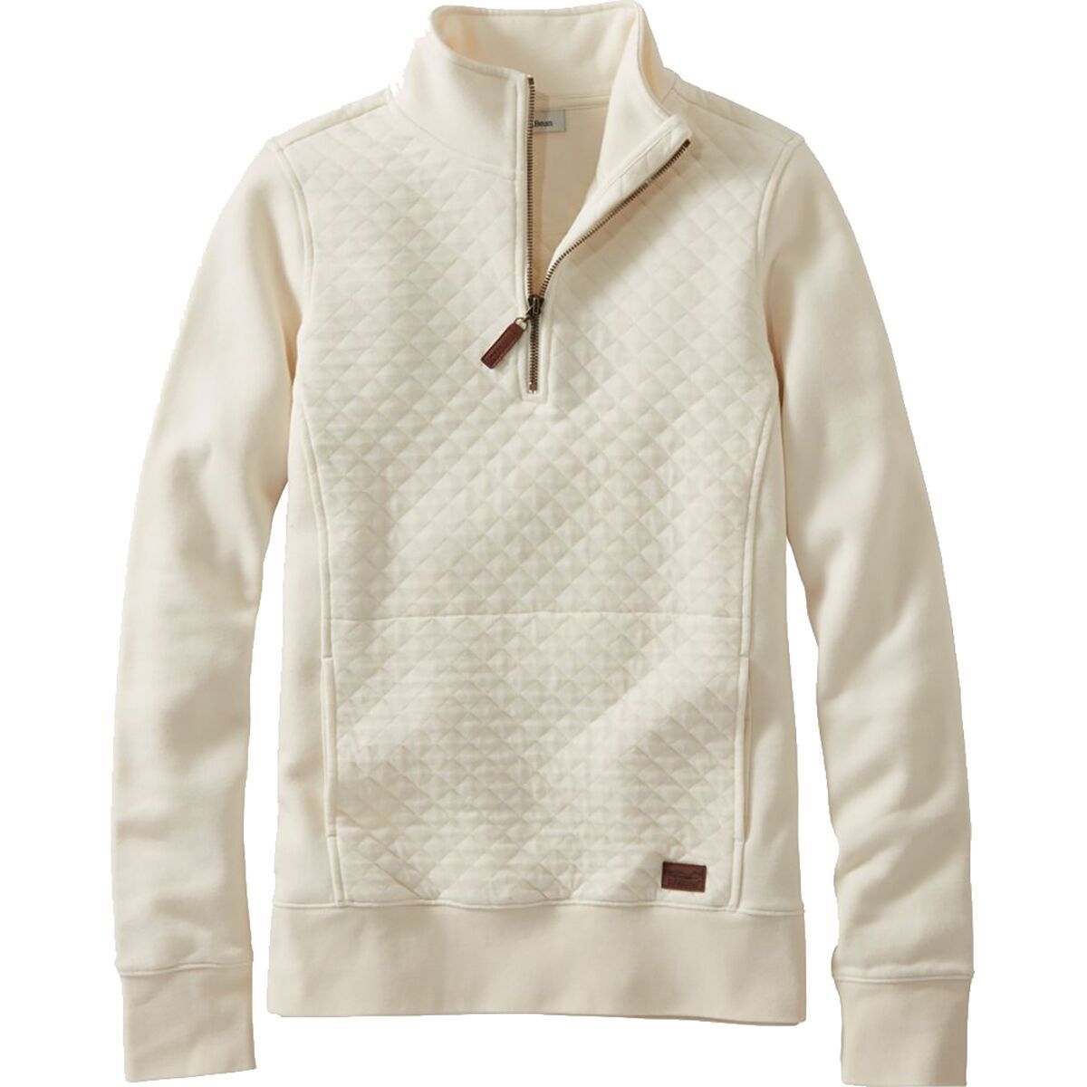 L.L.Bean Quilted Long-Sleeve 1/4-Zip Pullover Sweatshirt - Women
