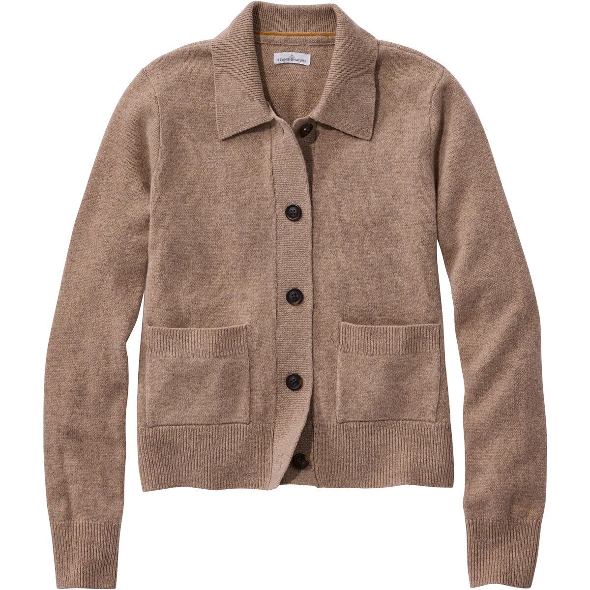 Image of L.L.Bean Signature Camp Merino Wool Cardigan - Women's Taupe Heather, S