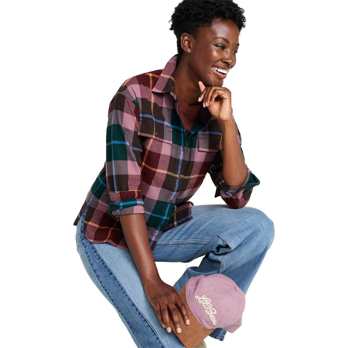 Image of L.L.Bean Signature Camp Flannel - Women's Vintage Plum Plaid, M