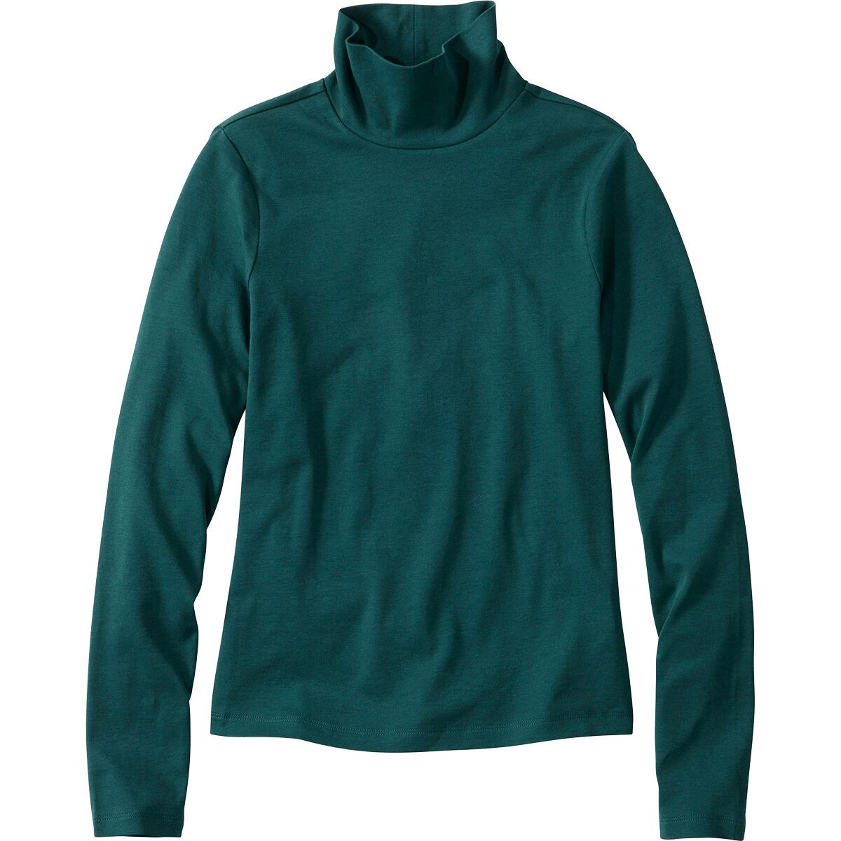 Image of L.L.Bean Signature Lightweight Cotton Turtleneck - Women's Deepest Green, XL