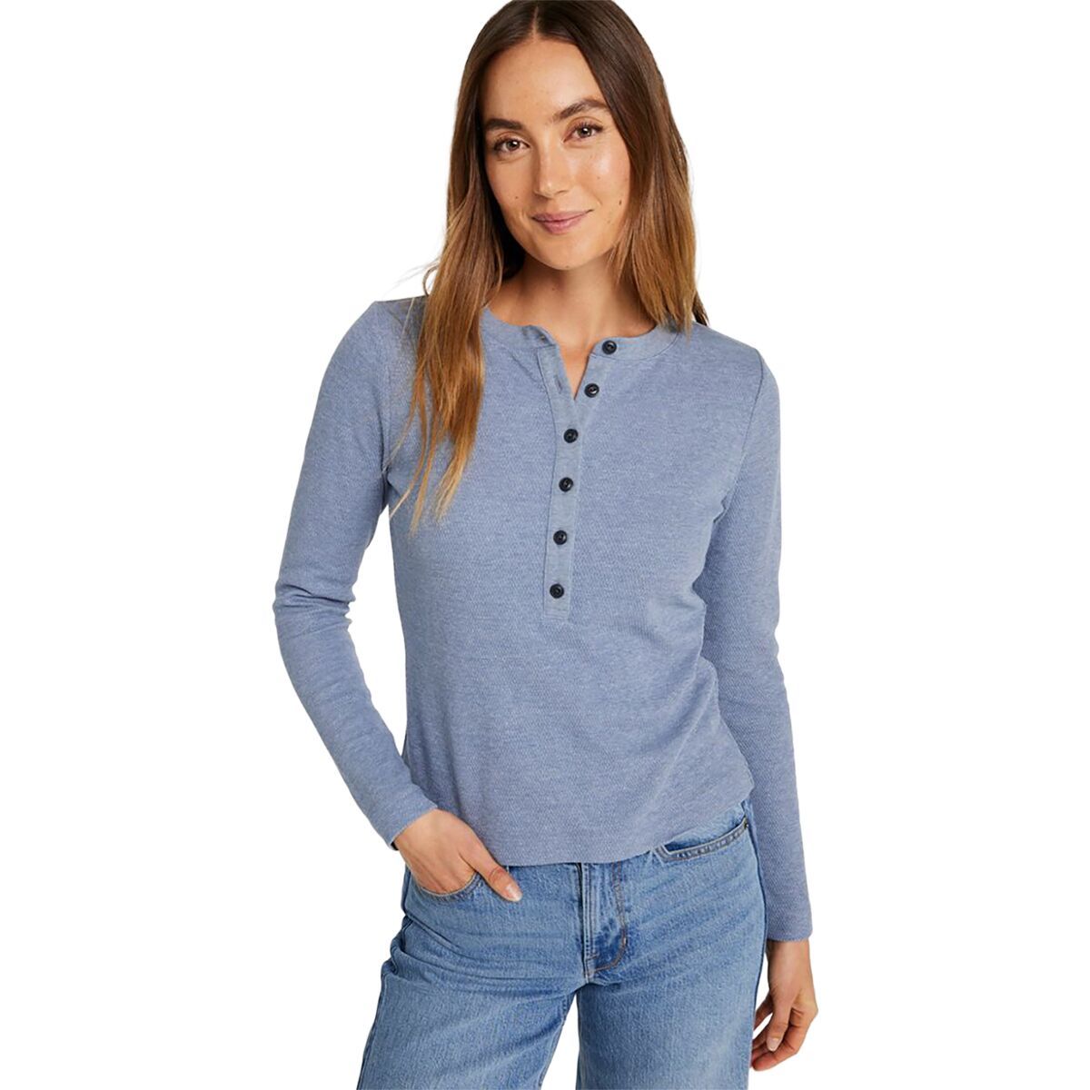 L.L.Bean Signature Premium Thermal Long-Sleeve Henley Shirt - Women