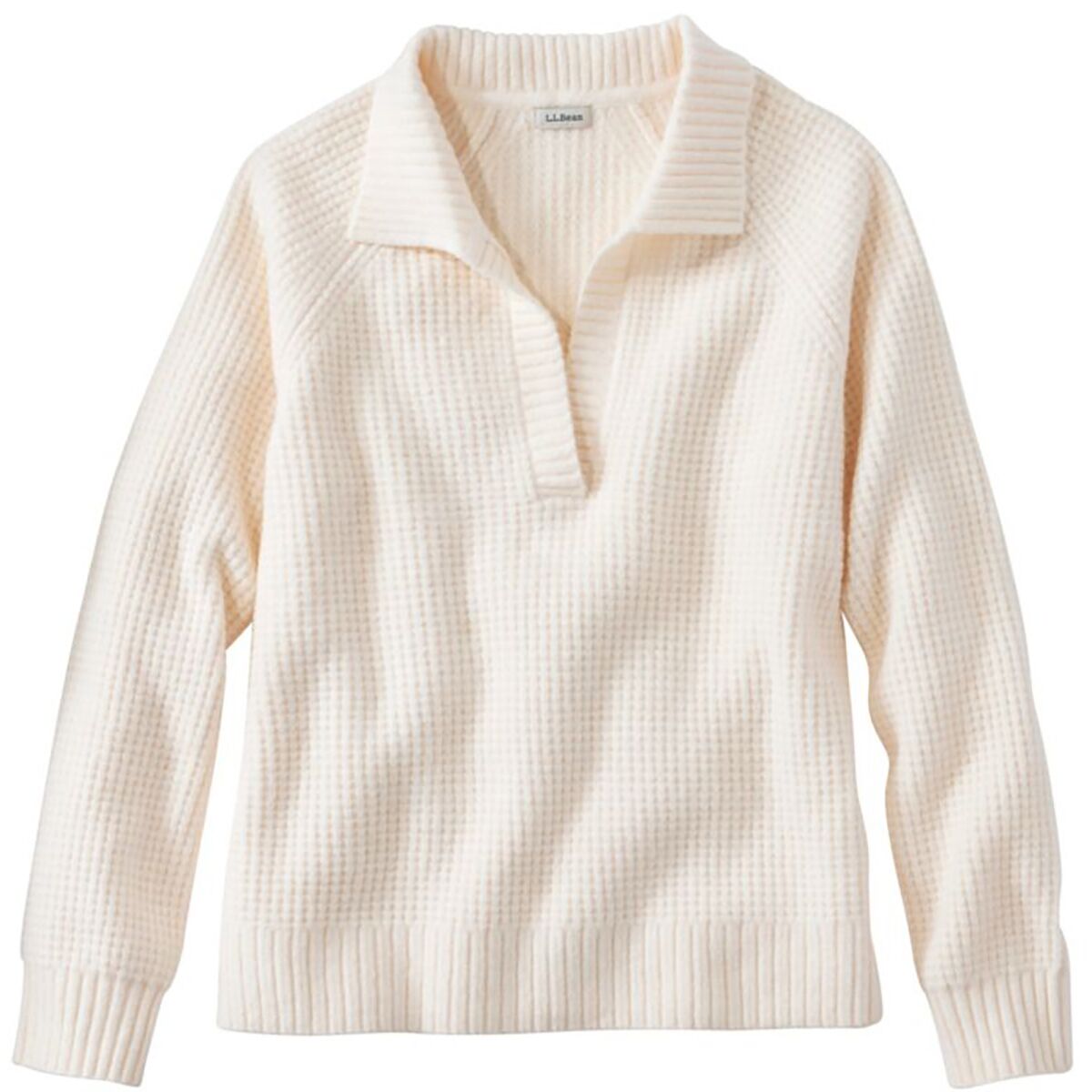 Image of L.L.Bean SuperSoft Waffle Polo - Women's Cream, XS
