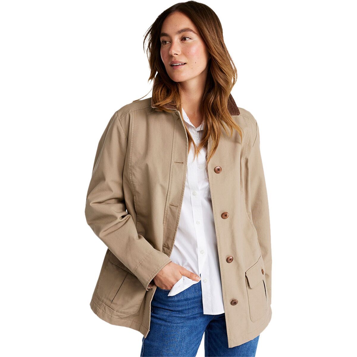 Image of L.L.Bean Adirondack Barn Flannel Lined Coat - Women's Dark Khaki, L